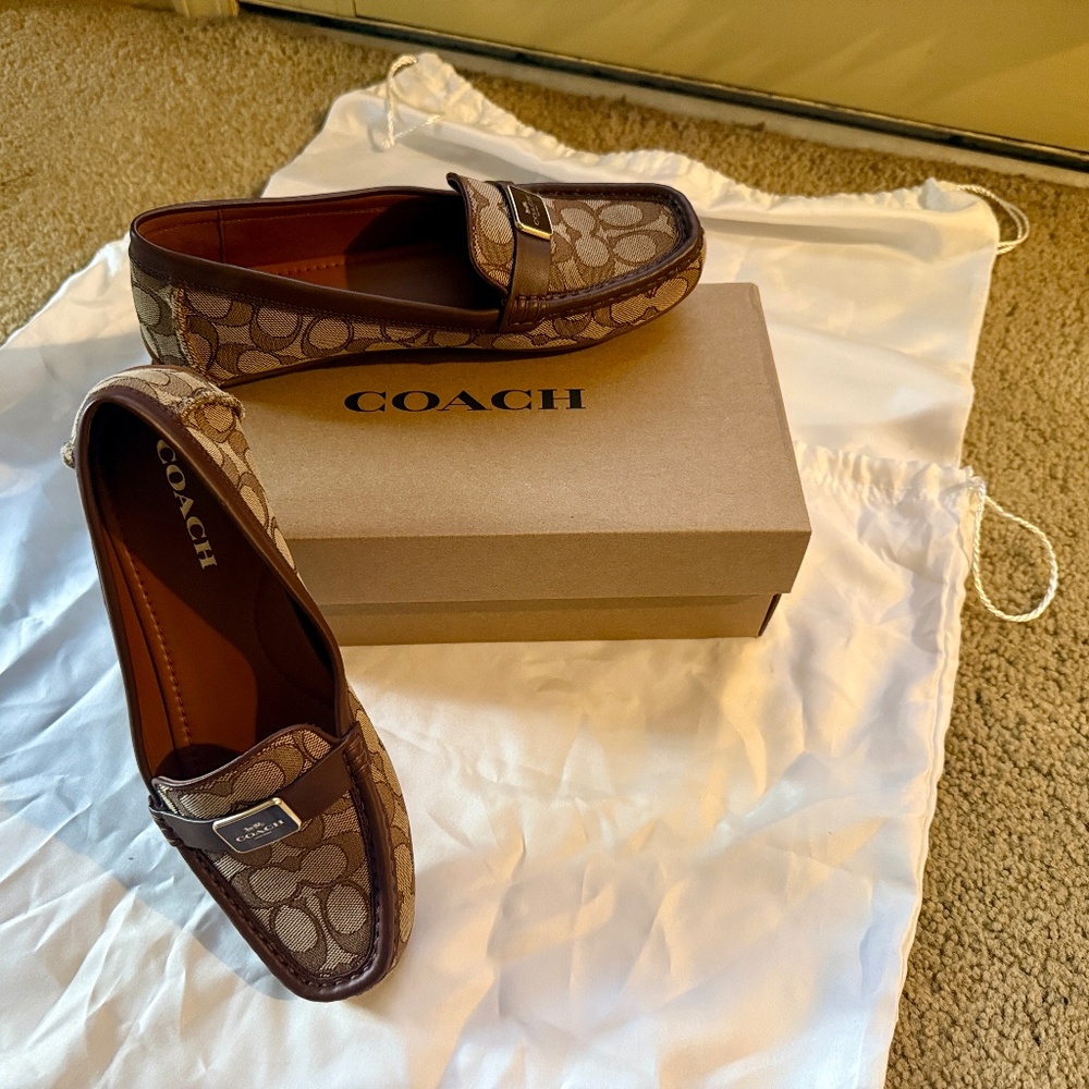 Coach Mona Driver loafers in signature jacquard - Worn Once - in Box